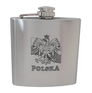 Polska Eagle on Flag Stainless Steel Flask 6oz