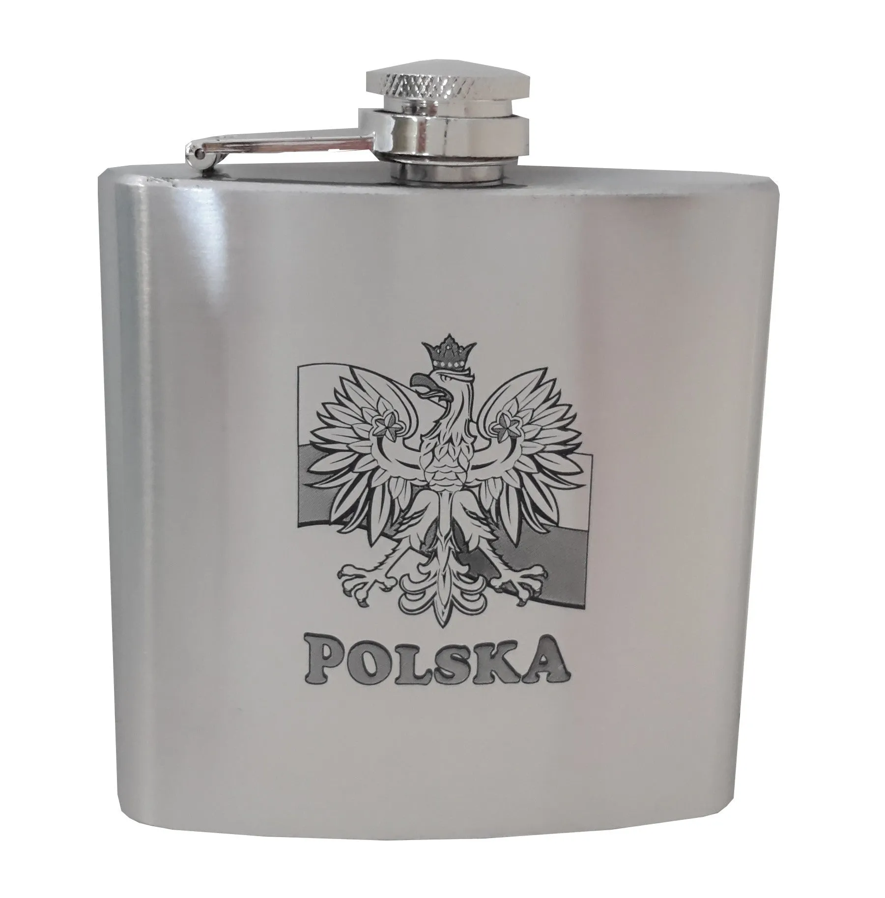 Polska Eagle on Flag Stainless Steel Flask 6oz