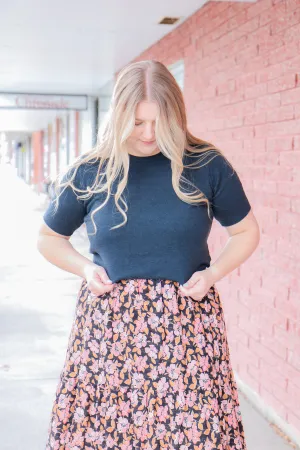 Puff Sleeve Stretchy Knit Top