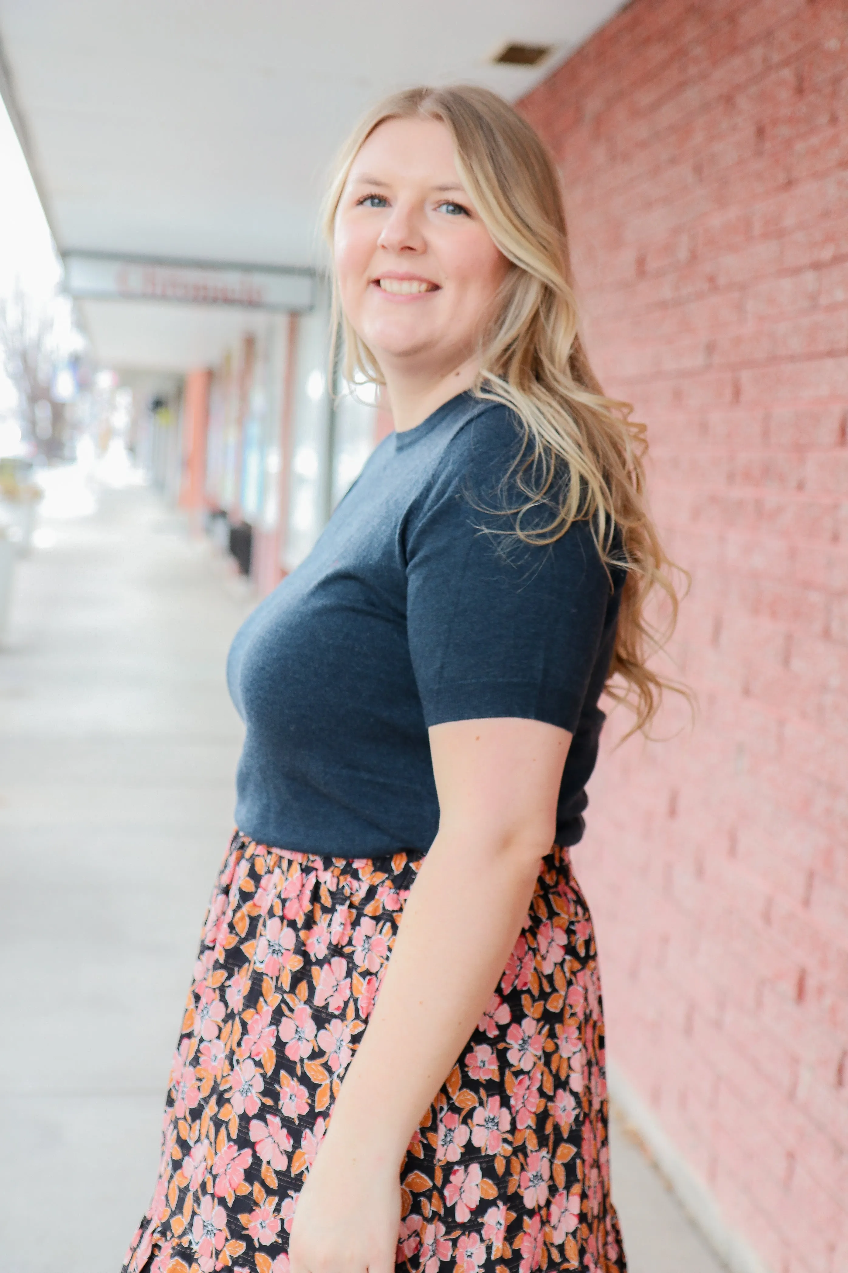 Puff Sleeve Stretchy Knit Top