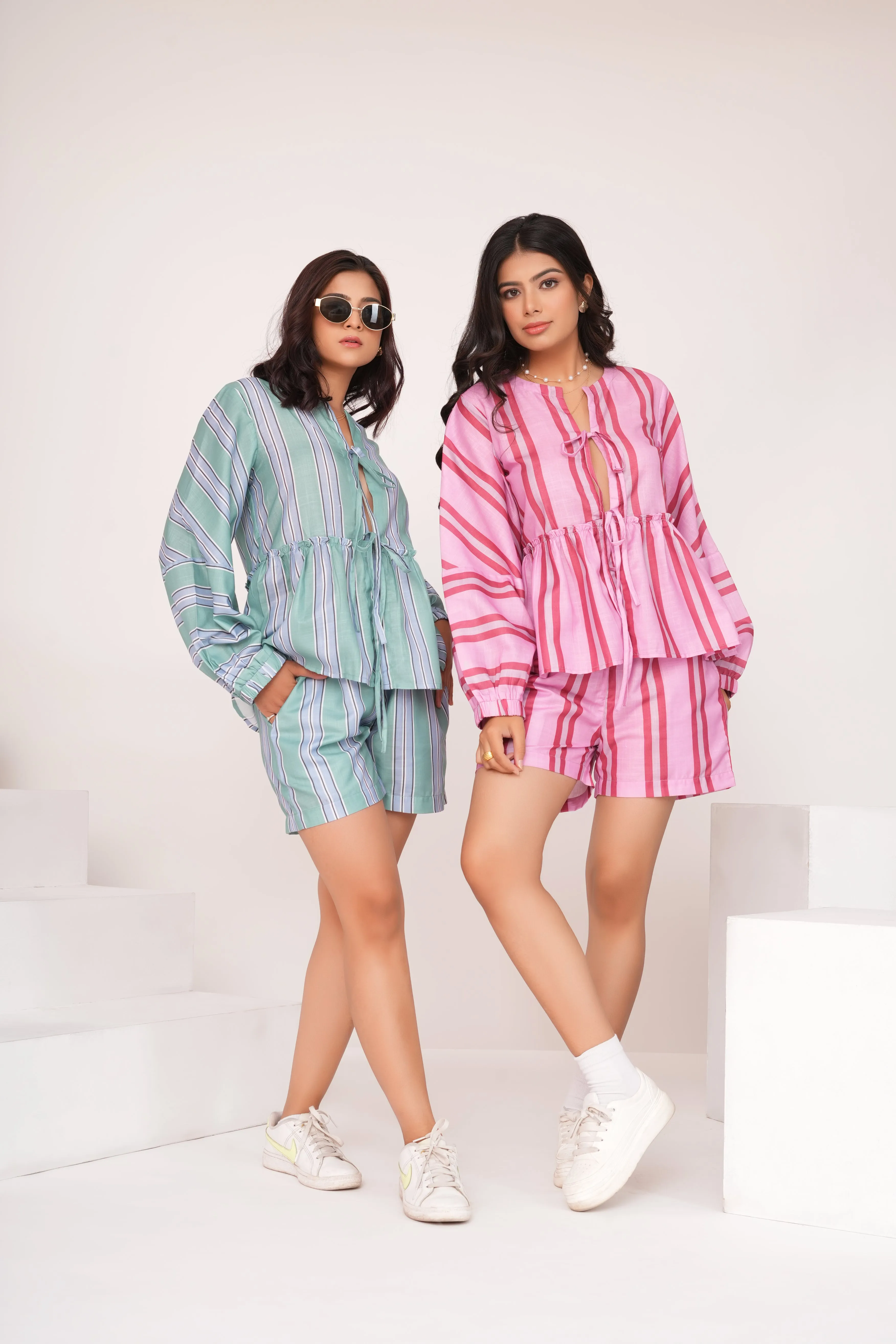 Punanya Virmani in Minty Stripes Coord Set