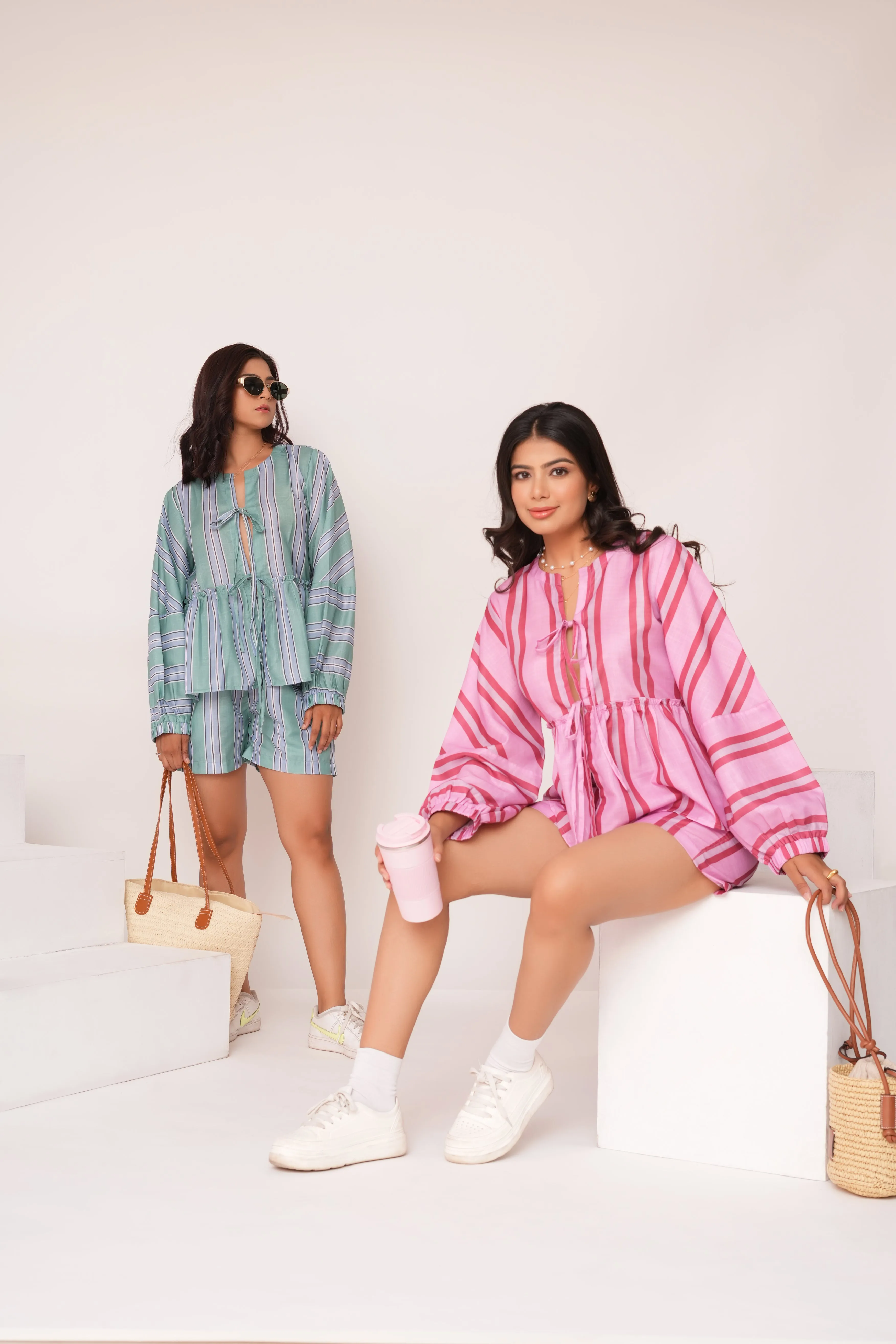 Punanya Virmani in Minty Stripes Coord Set