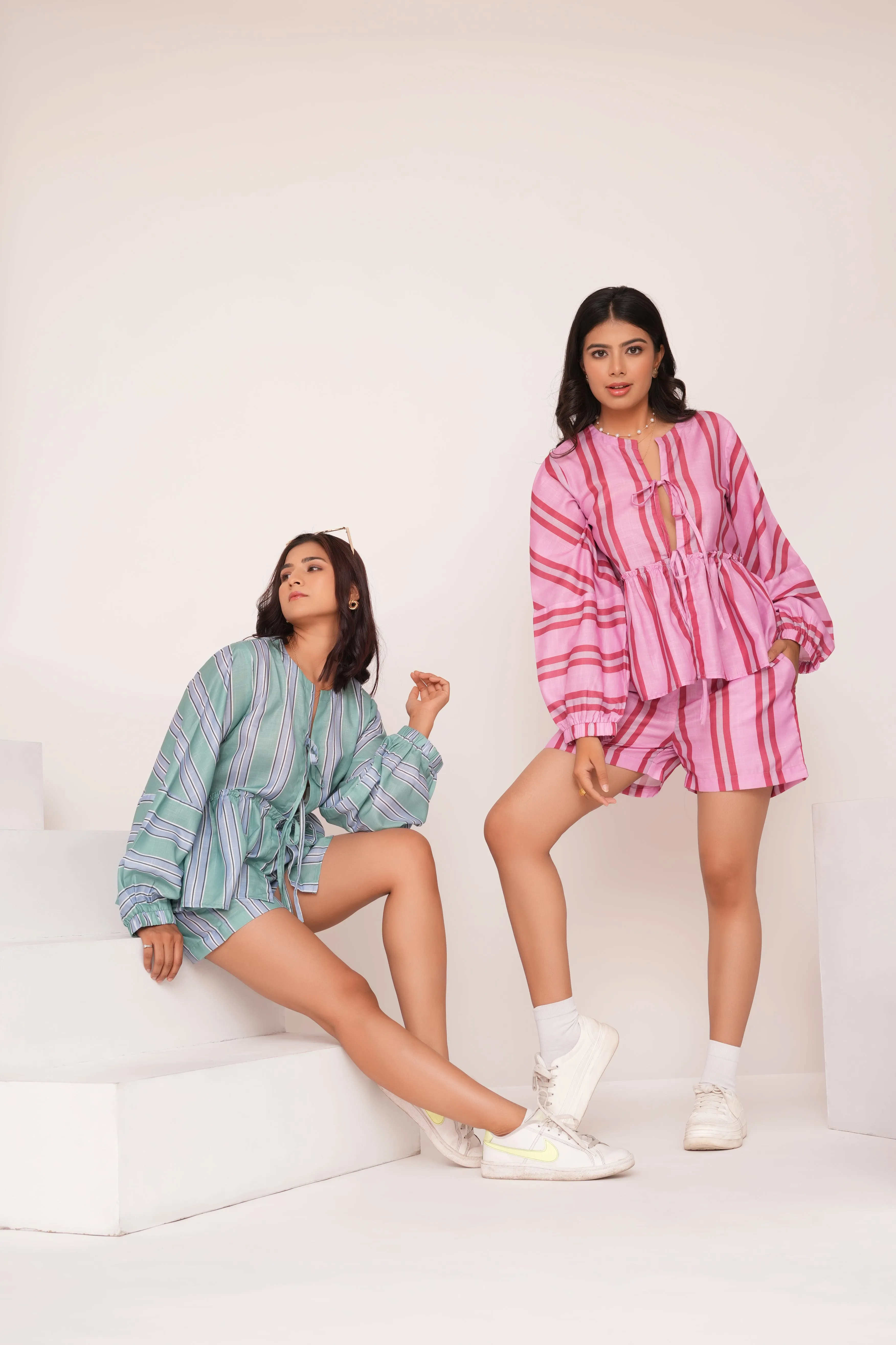 Punanya Virmani in Minty Stripes Coord Set