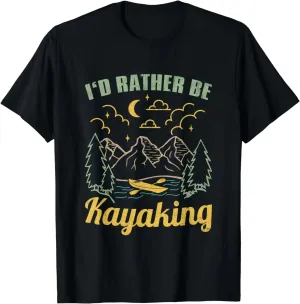 Retro "I'd Rather Be Kayaking" T-Shirt – Graphic Canoeing & Kayak Lovers Tee
