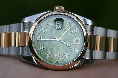 ROLEX 116233 DATEJST 116203 FACTORY GREEN DIAMOND DIAL STEEL 18K