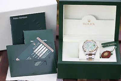 ROLEX 116233 DATEJST 116203 FACTORY GREEN DIAMOND DIAL STEEL 18K