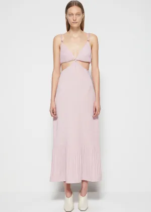 Savina Crepe and Plisse Cutout Dress (Lilac)