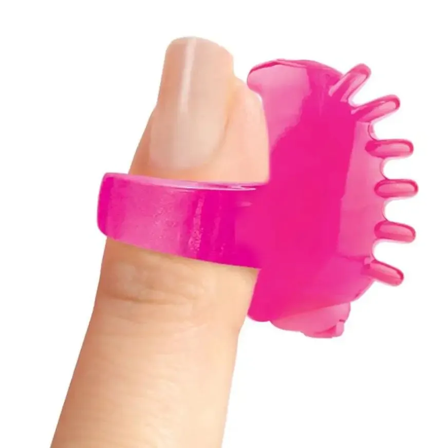 Screaming o Stretchy Pink Rubber Discreet Finger Vibrator