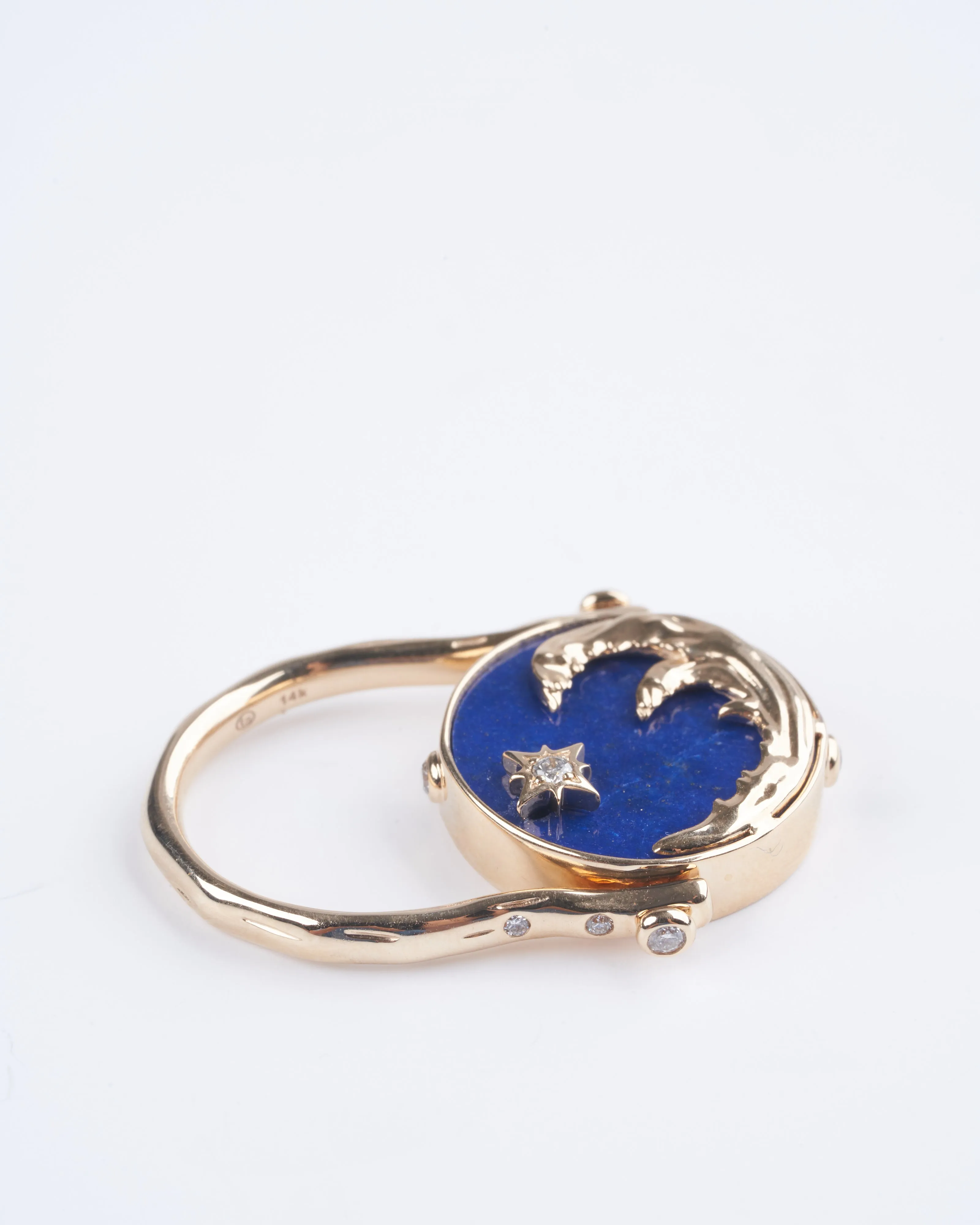 sea goddess engraved tablet ring