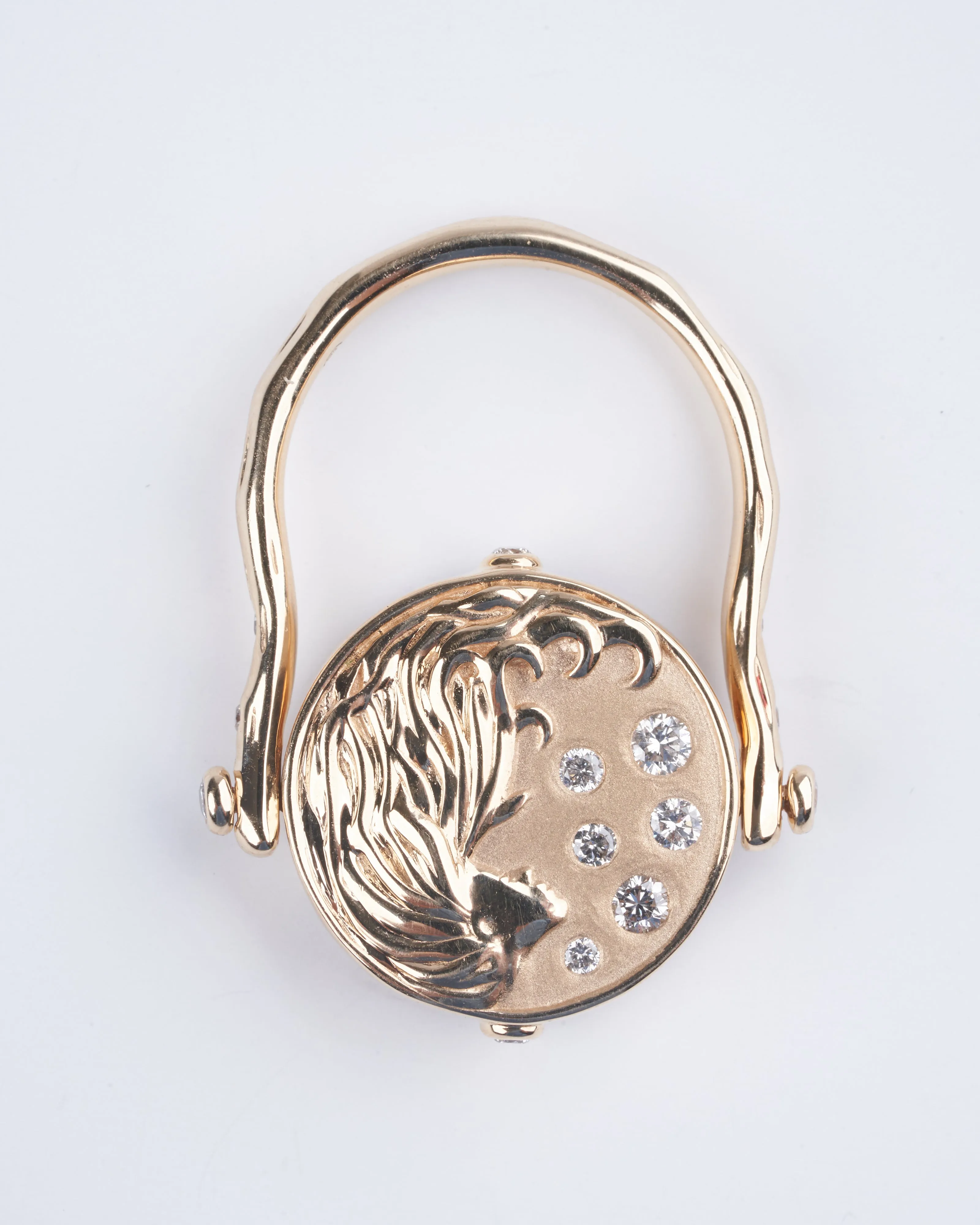 sea goddess engraved tablet ring