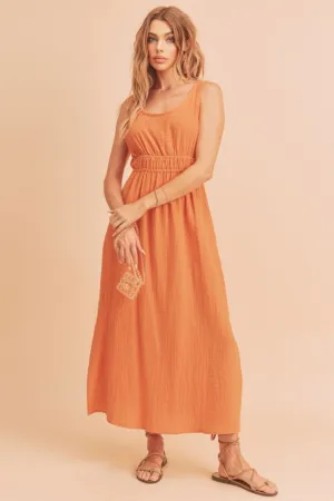 Side Slit Round Neck Sleeveless Tank Dress