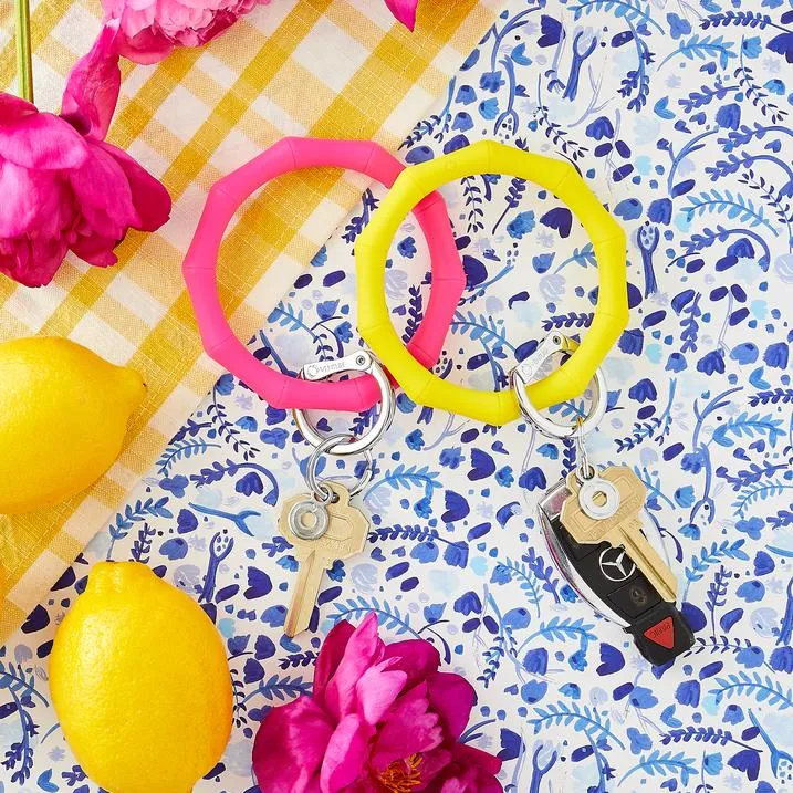 Silicone Big O® Key Ring Yes Yellow Bamboo