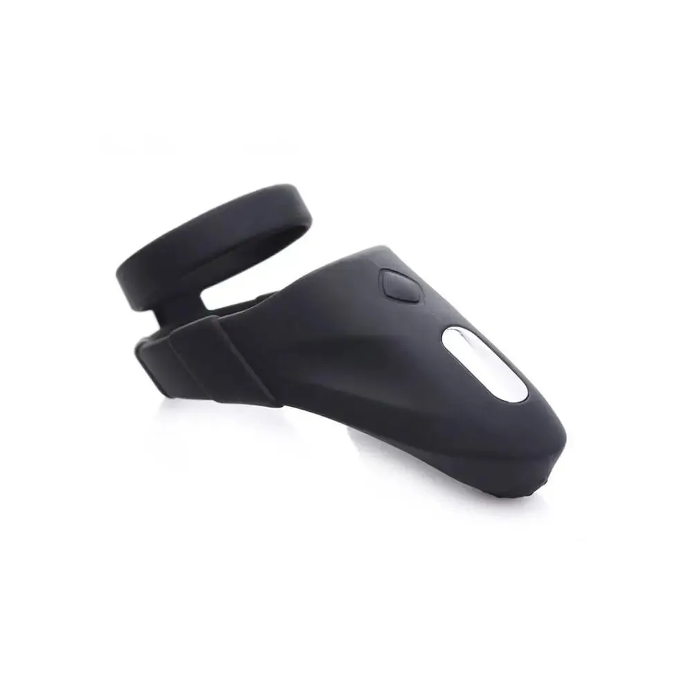 Silicone Black Multi-speed Rechargeable Vibrating Cock Ring