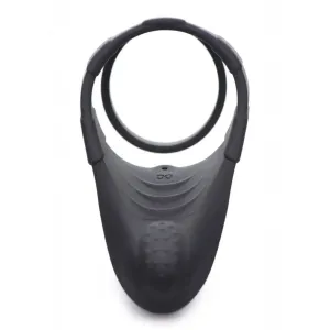 Silicone Black Multi-speed Rechargeable Vibrating Cock Ring