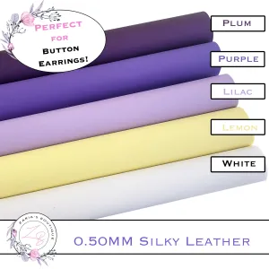 ⋅ Silky Smooth THIN Vegan Leather ⋅ Perfect for Button Earrings ⋅ 0.50mm
