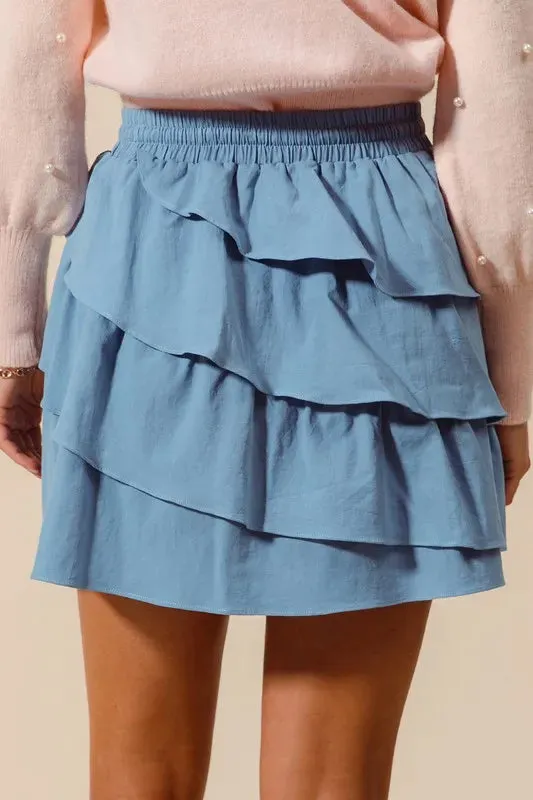 SO ME Asymmetrical Ruffled Game Day Skirt