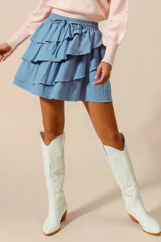 SO ME Asymmetrical Ruffled Game Day Skirt