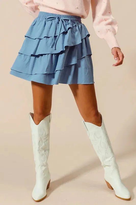 SO ME Asymmetrical Ruffled Game Day Skirt