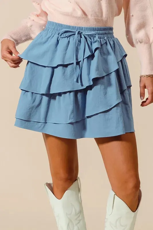 SO ME Asymmetrical Ruffled Game Day Skirt