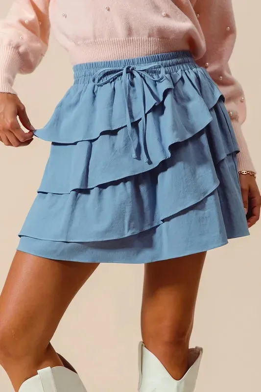 SO ME Asymmetrical Ruffled Game Day Skirt