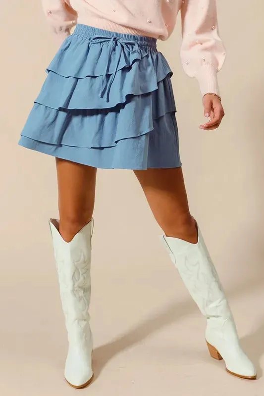 SO ME Asymmetrical Ruffled Game Day Skirt