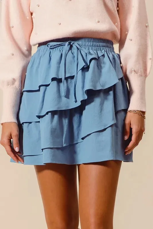 SO ME Asymmetrical Ruffled Game Day Skirt