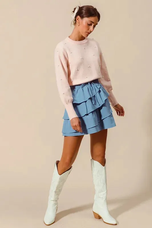 SO ME Asymmetrical Ruffled Game Day Skirt