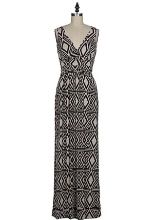 So Stretchy Geometric Print Maxi Dress