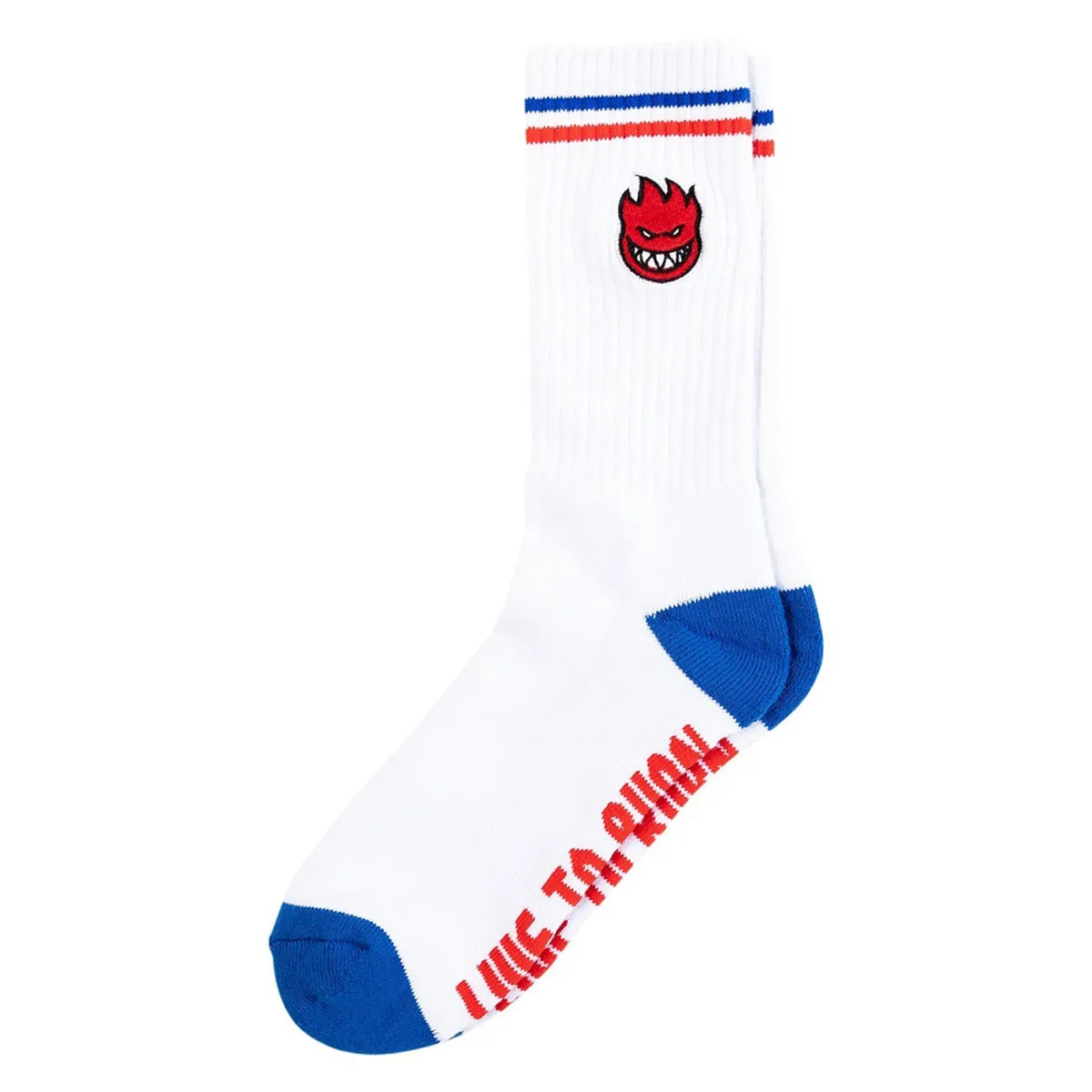 Spitfire - Bighead Fill Emb Socks White/Red/Blue