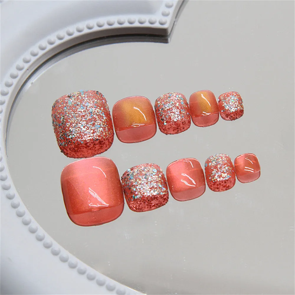 Square Toe cat's eye Skip colors Pink