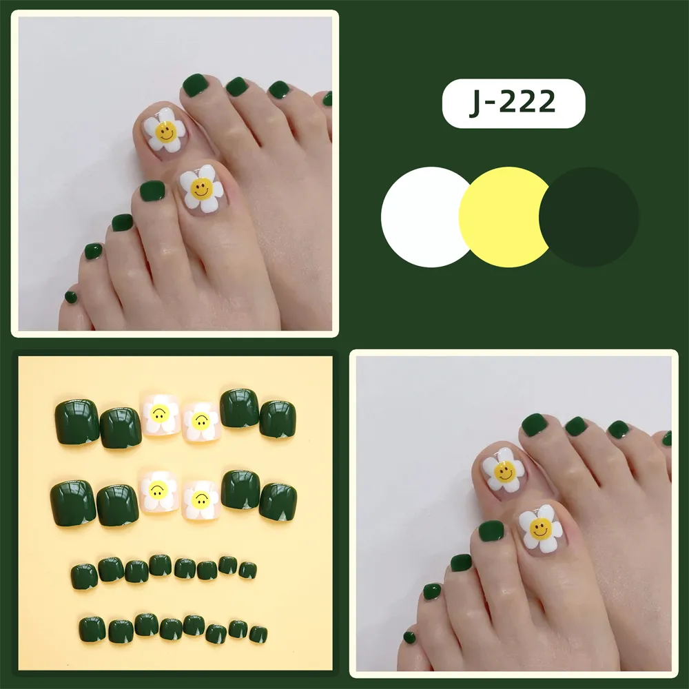 Square Toe Green Sunflower