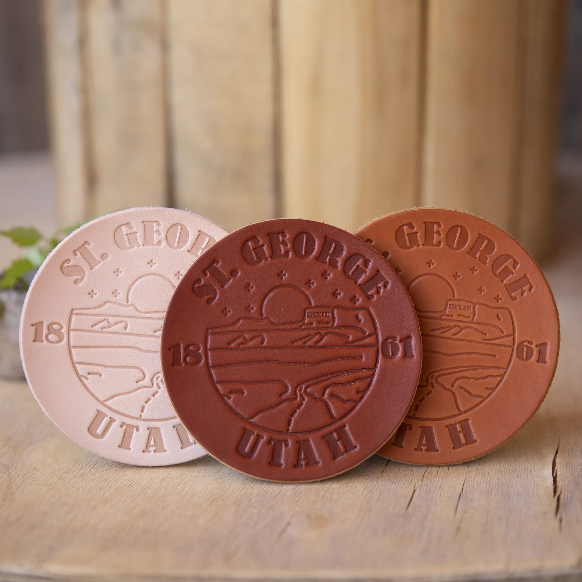 St. George - Leather Coasters