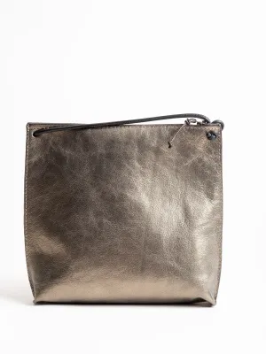 strappy pouch -  brass french goat