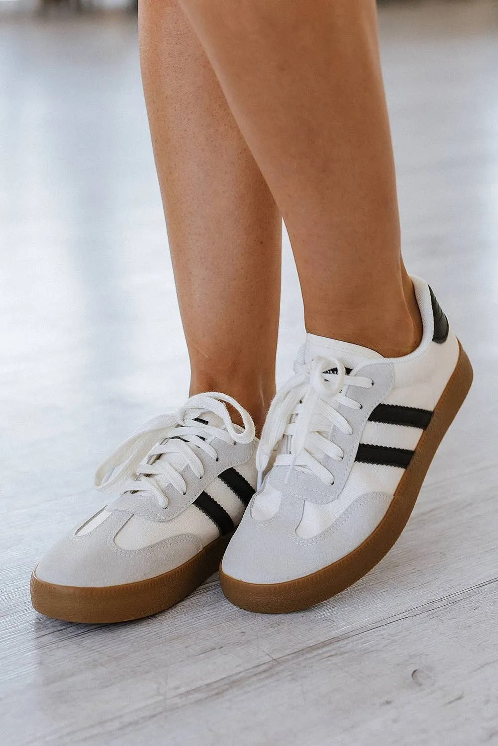 Striped Lace-Up Sneakers