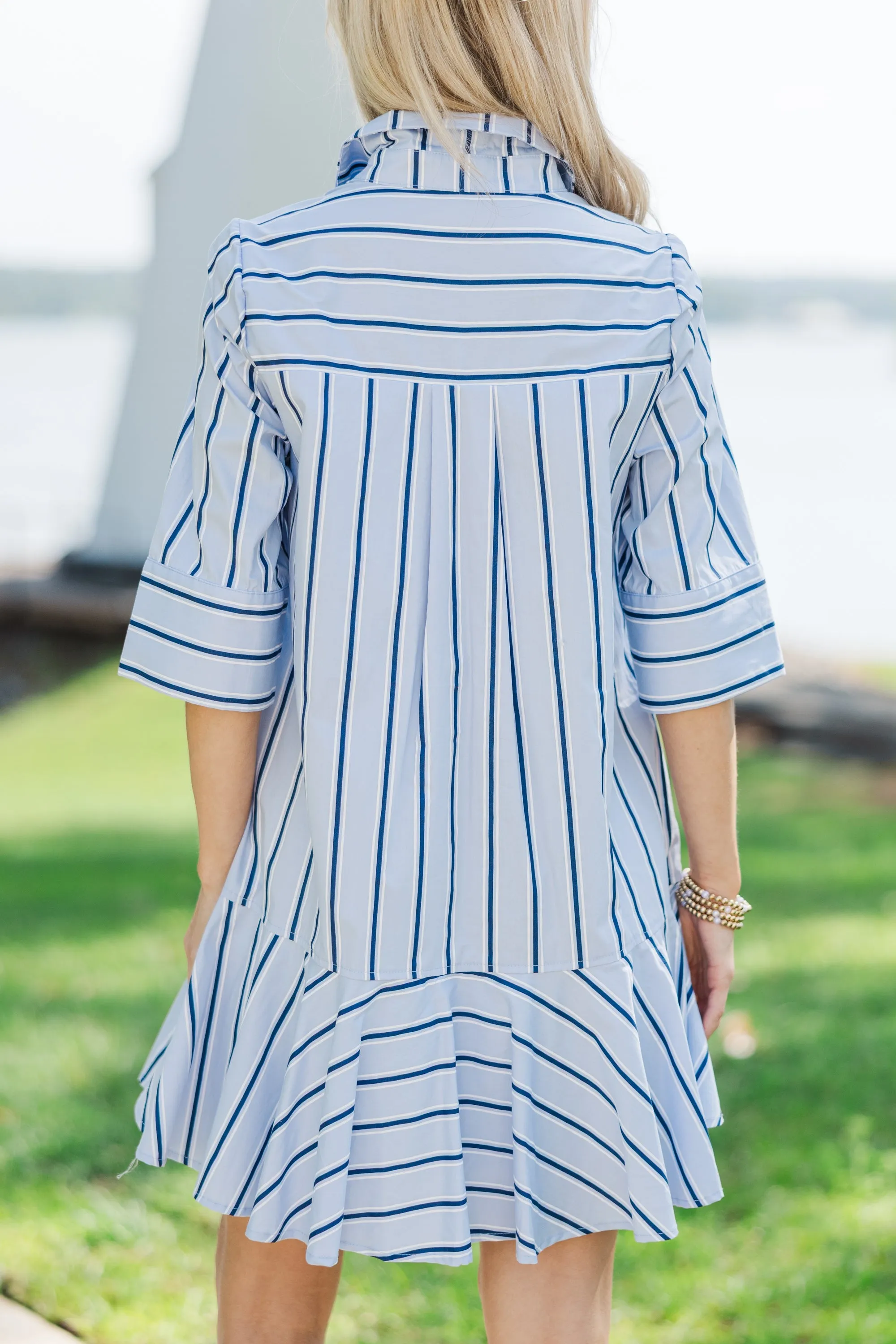 The Genuine Light Blue Striped Dress