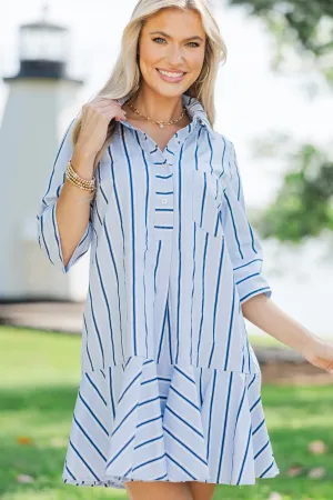 The Genuine Light Blue Striped Dress