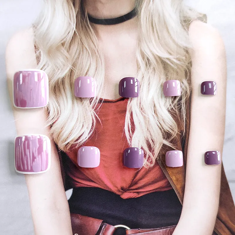 Toe nail purple splash-ink