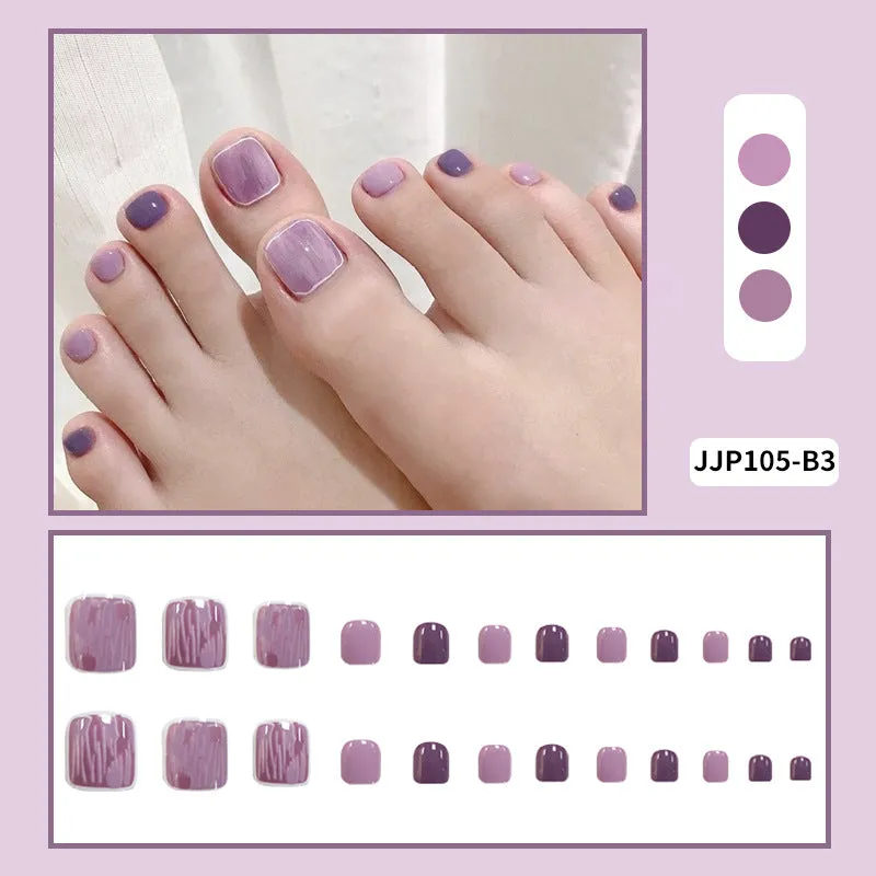 Toe nail purple splash-ink