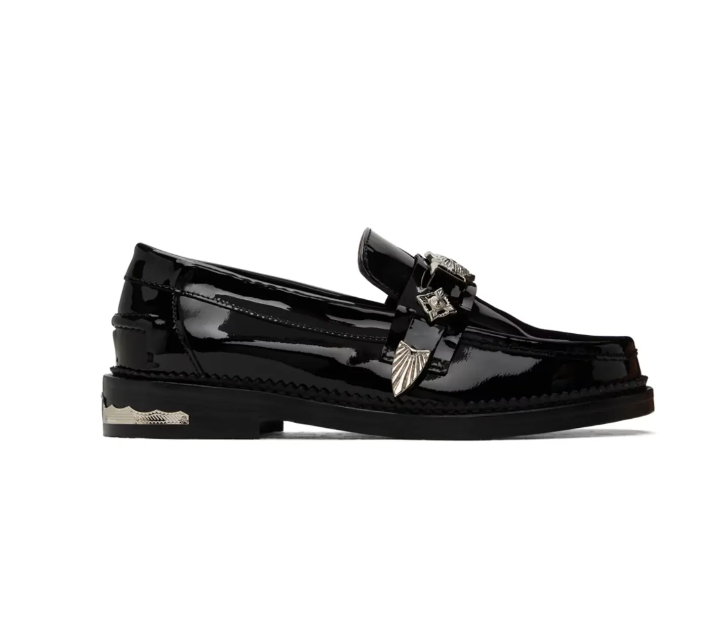 Toga Pulla Black Metal Loafers