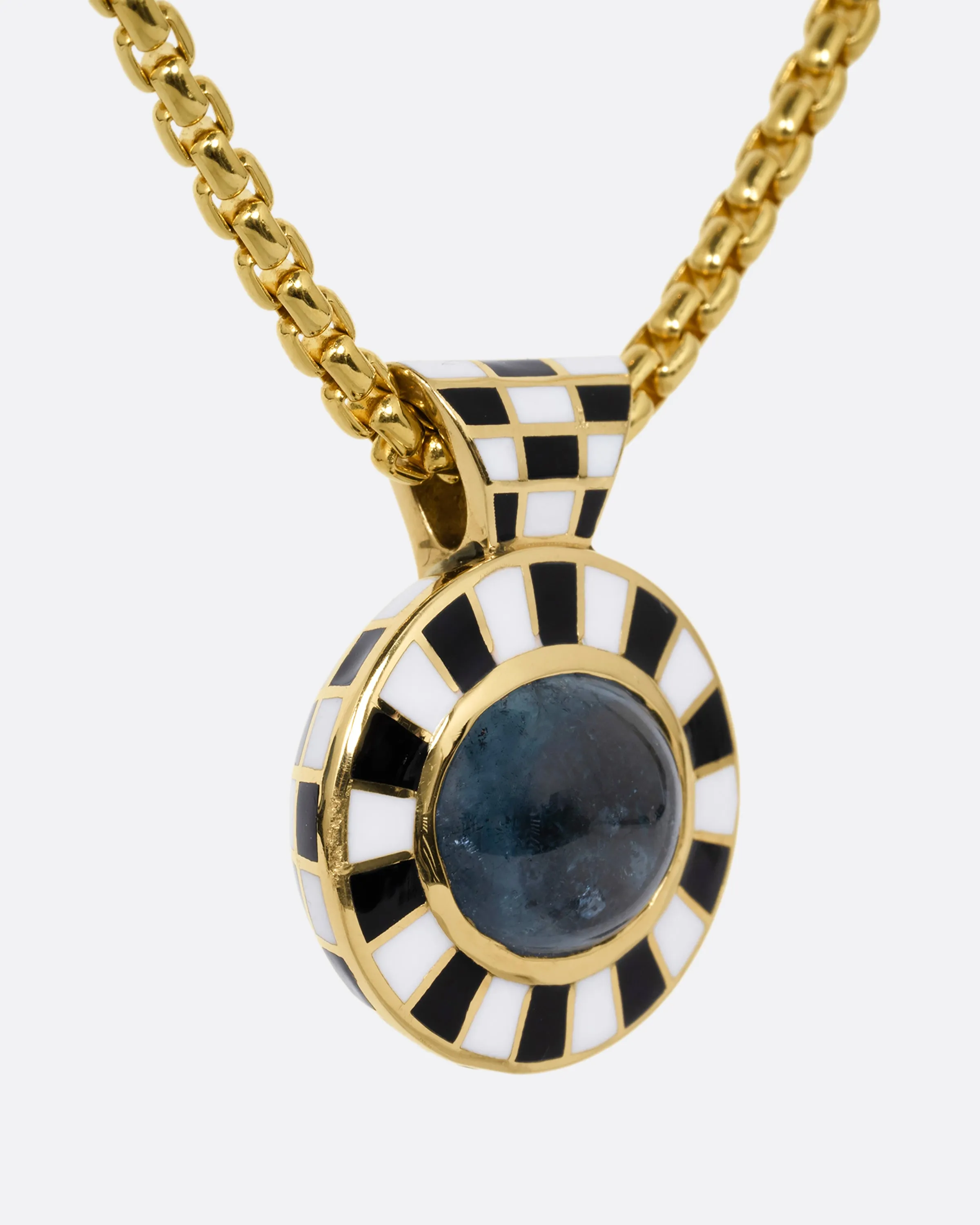 Tourmaline Checkered Pendant