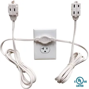Twin (Double sided) Extension Cord Power Strip 12,18, and 24 Feet