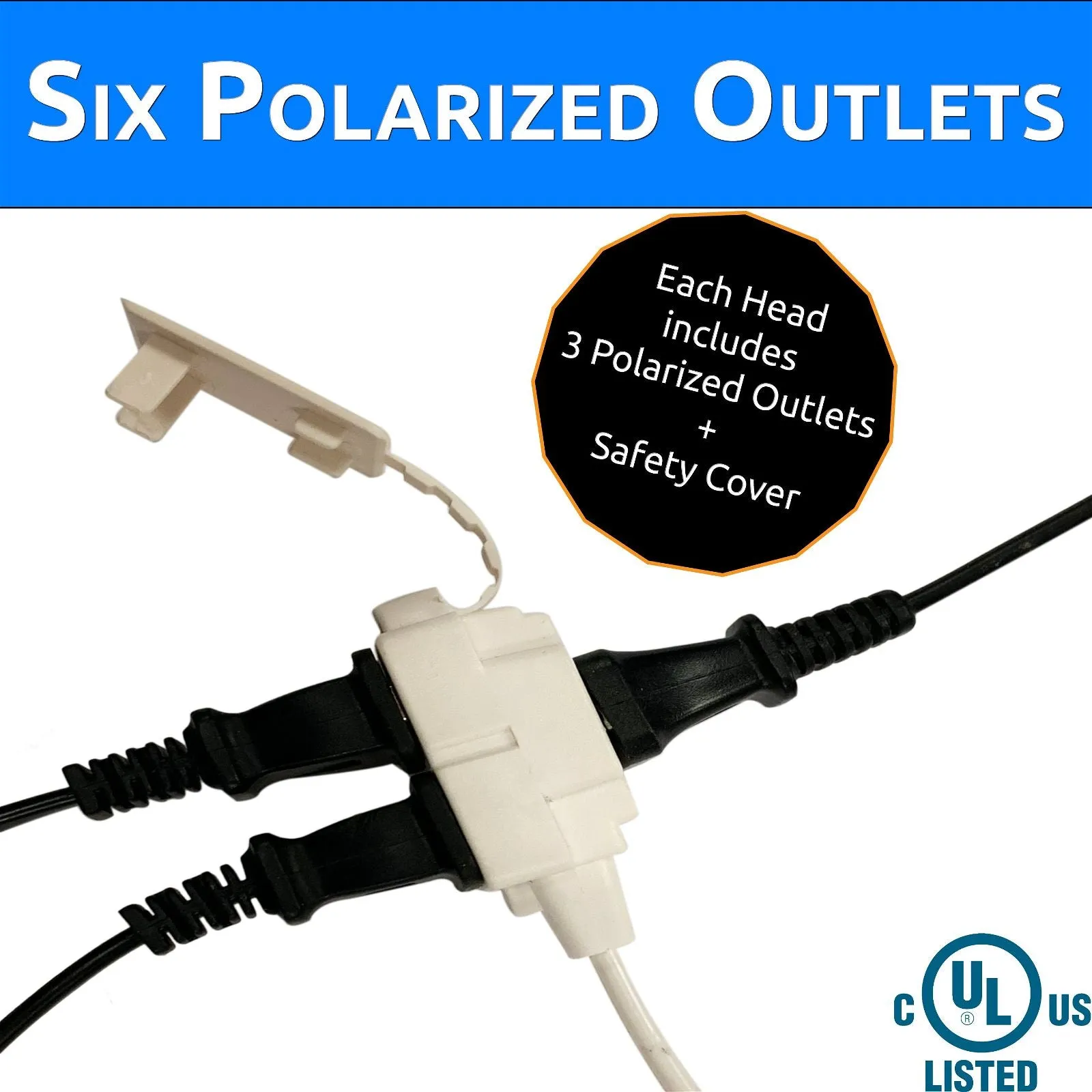 Twin (Double sided) Extension Cord Power Strip 12,18, and 24 Feet