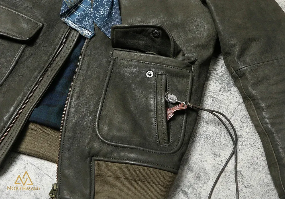 TYPE A2 FLIGHT JACKET IN OLIVE