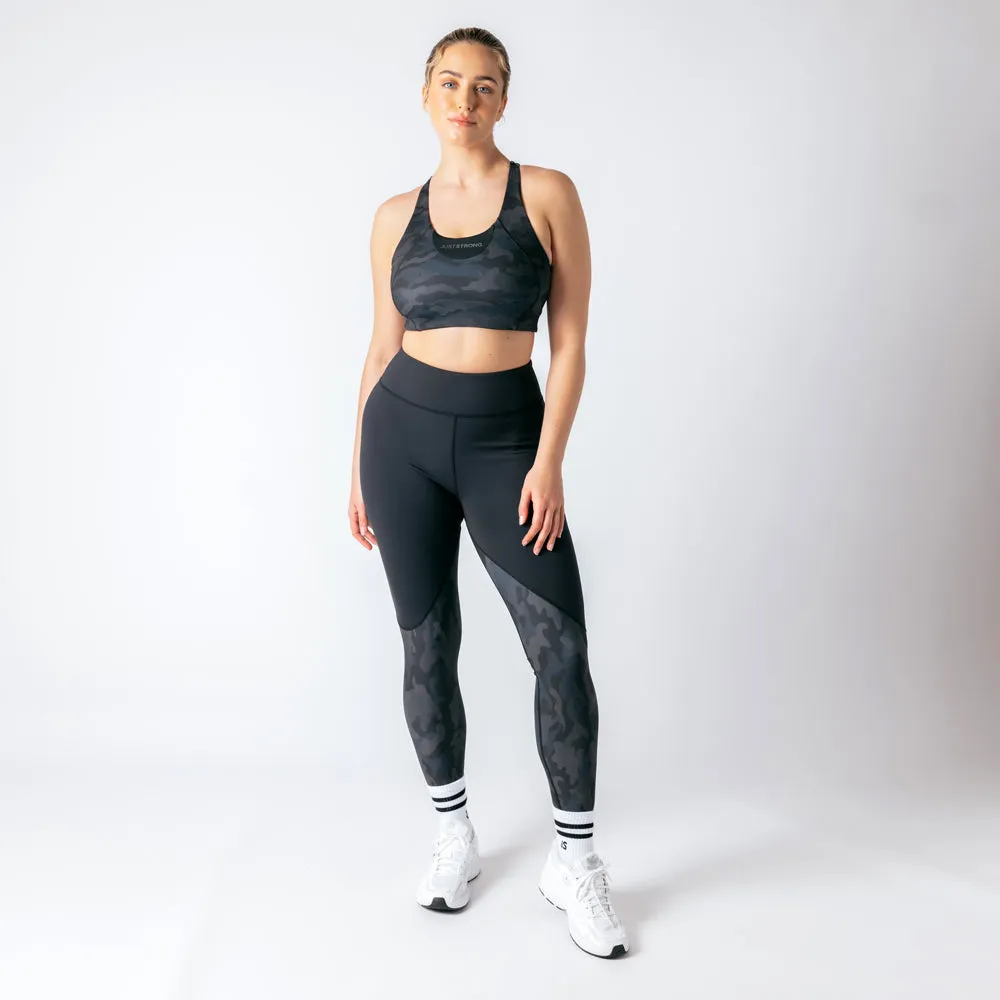 Vertex Camo High Rise Leggings - Black Onyx