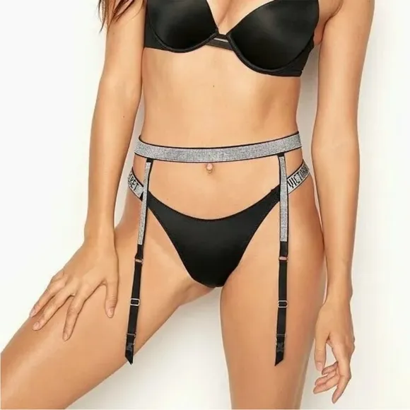 Victoria's Secret Diamond RhinestoneShine Strap Garter Belt