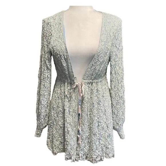 We are HAH Make It A Double French Blue Reversible Robe Size Small NWT