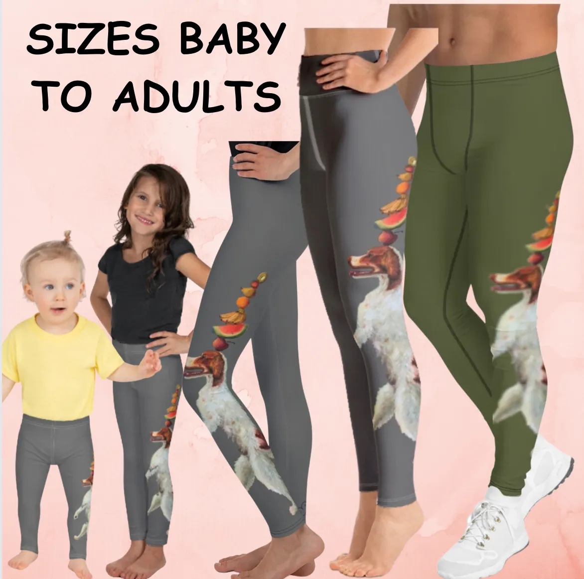 Whimsy Fit "Dexter the Walking Dog" Toddler & Girls Leggings