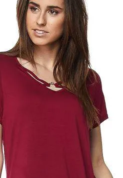 Wine Strappy Tunic Top