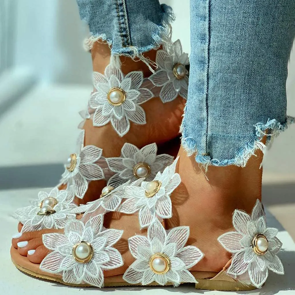 Winsummer Women Leatherette Rhinestone Toe Ring Slingback Dressy Sandal Strappy Flat Gladiator Sandals Roman Shoes