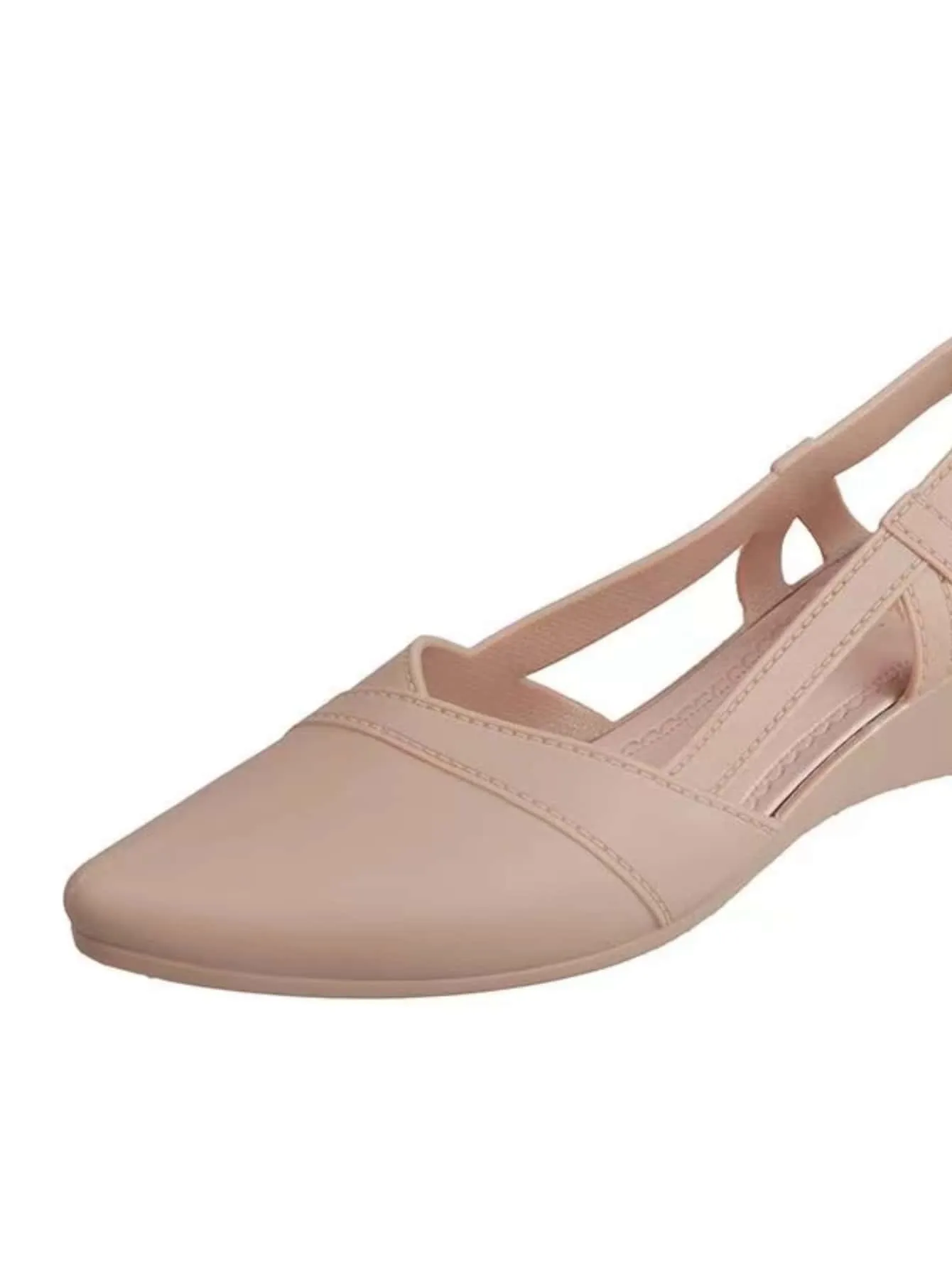 Women Point Toe Slingback Sandals, Elegant Low Heel Court Wedges